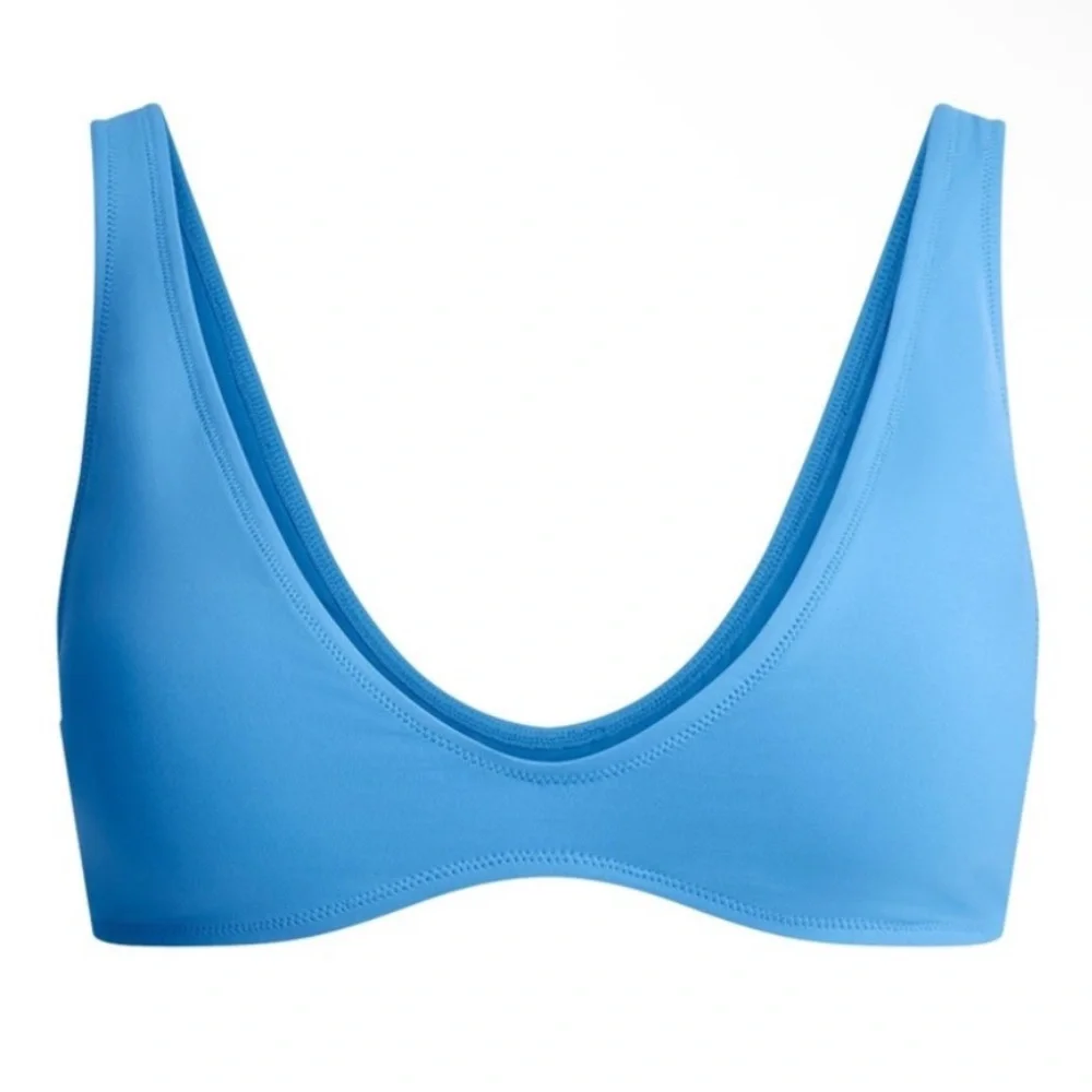 SKIMS Signature Swim Plunge‎ Triangle Top Size XL NWT in Tide
